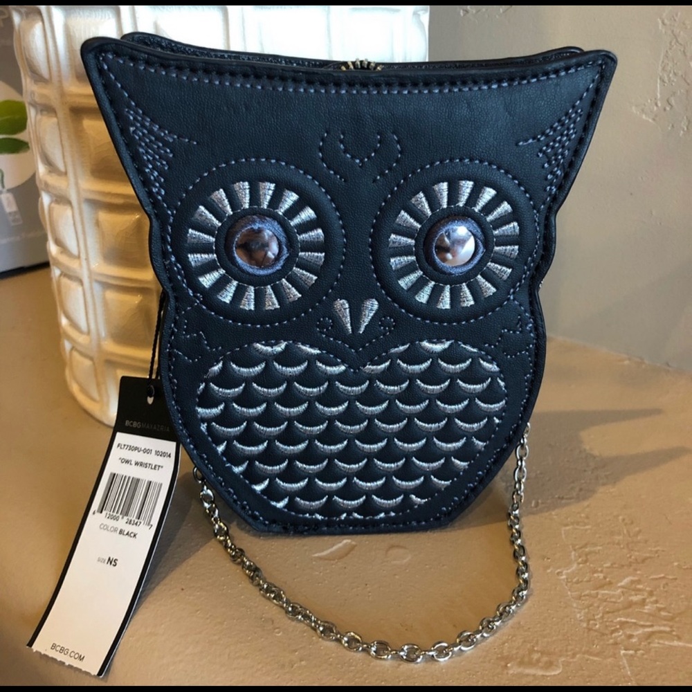 BCBG Embroidered Faux Leather Wristlet/Purse